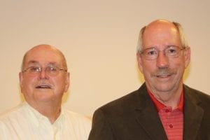Blairsville Mayor Jim Conley (L), Union County Sole Commissioner Lamar Paris (R)