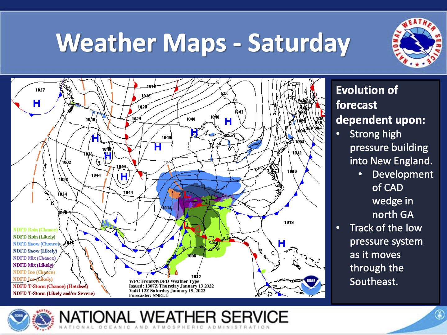 Winter weather map Saturday